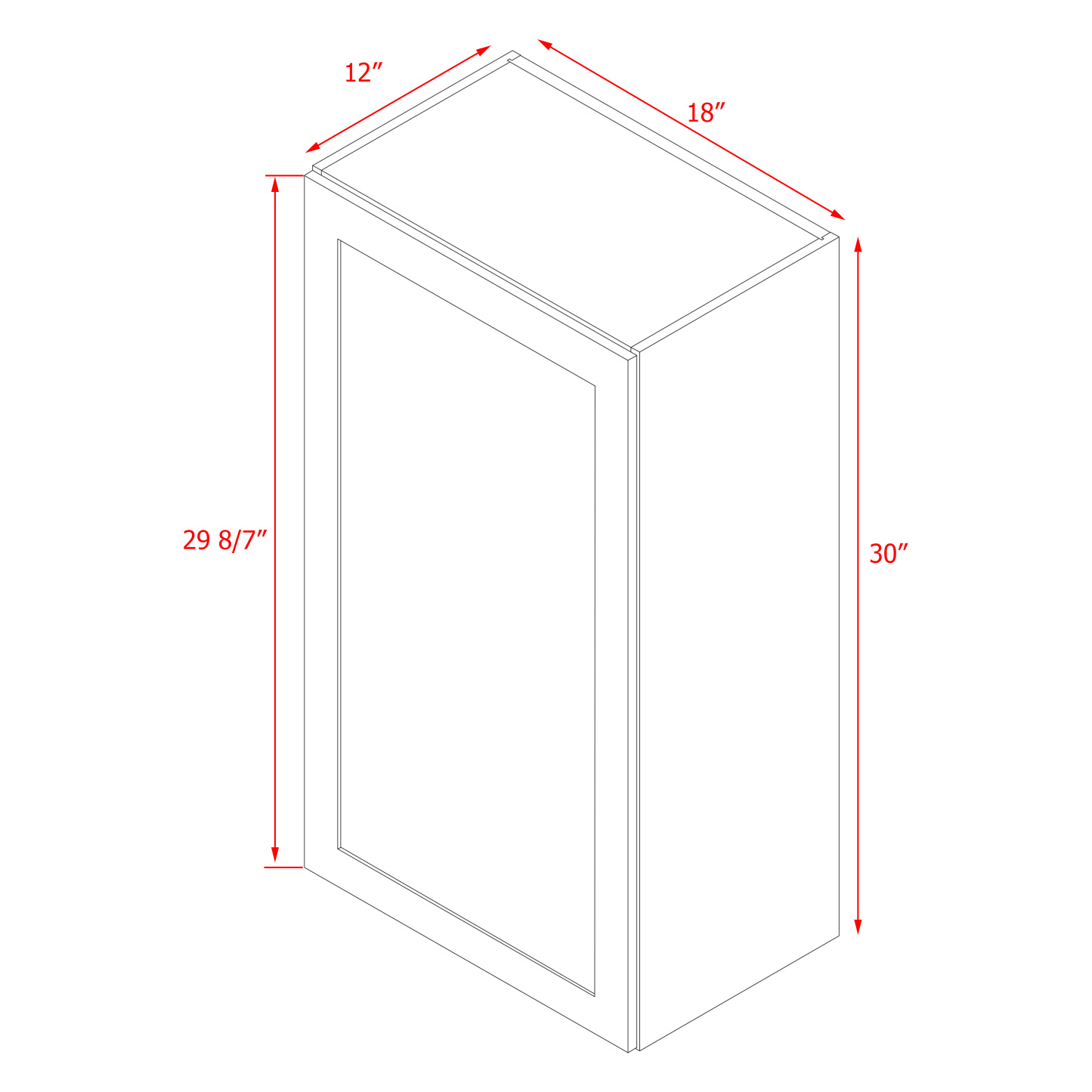 Mallorca White Shaker - 18"W × 30"H Standard Wall Cabinet