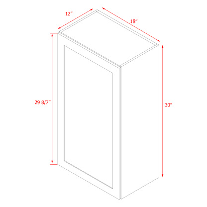 Mallorca White Shaker - 18"W × 30"H Standard Wall Cabinet