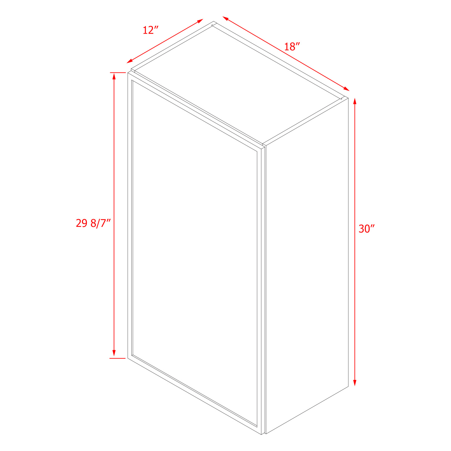 Shady Slim Gray Shaker - 18"W × 30"H Wall Cabinet