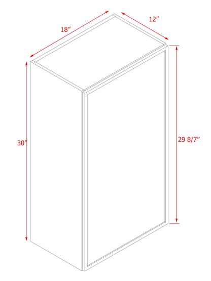 Natural Box Oak Slim - 18"W × 30"H Standard Wall Cabinet 1-Door 2-Adjustable Shelves