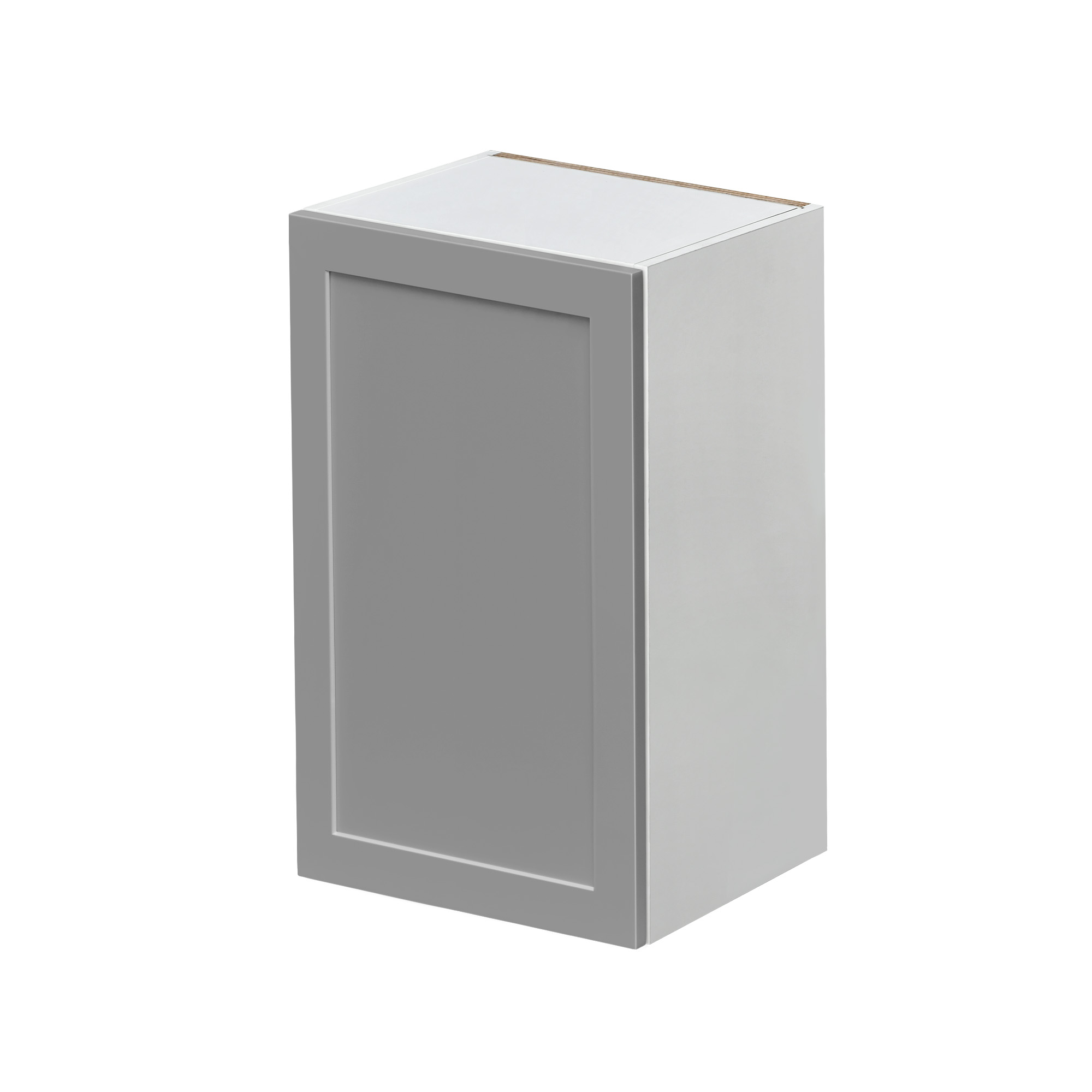 White Box Gray Shaker - 18"W × 30"H Standard Wall Cabinet 1-Door 2-Adjustable Shelves