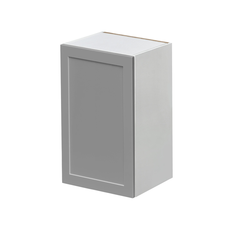 White Box Gray Shaker - 18"W × 30"H Standard Wall Cabinet 1-Door 2-Adjustable Shelves