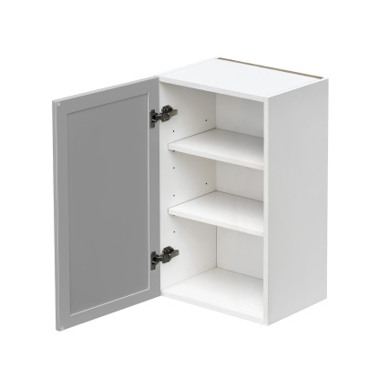 White Box Gray Slim - 18"W × 30"H Standard Wall Cabinet 1-Door 2-Adjustable Shelves