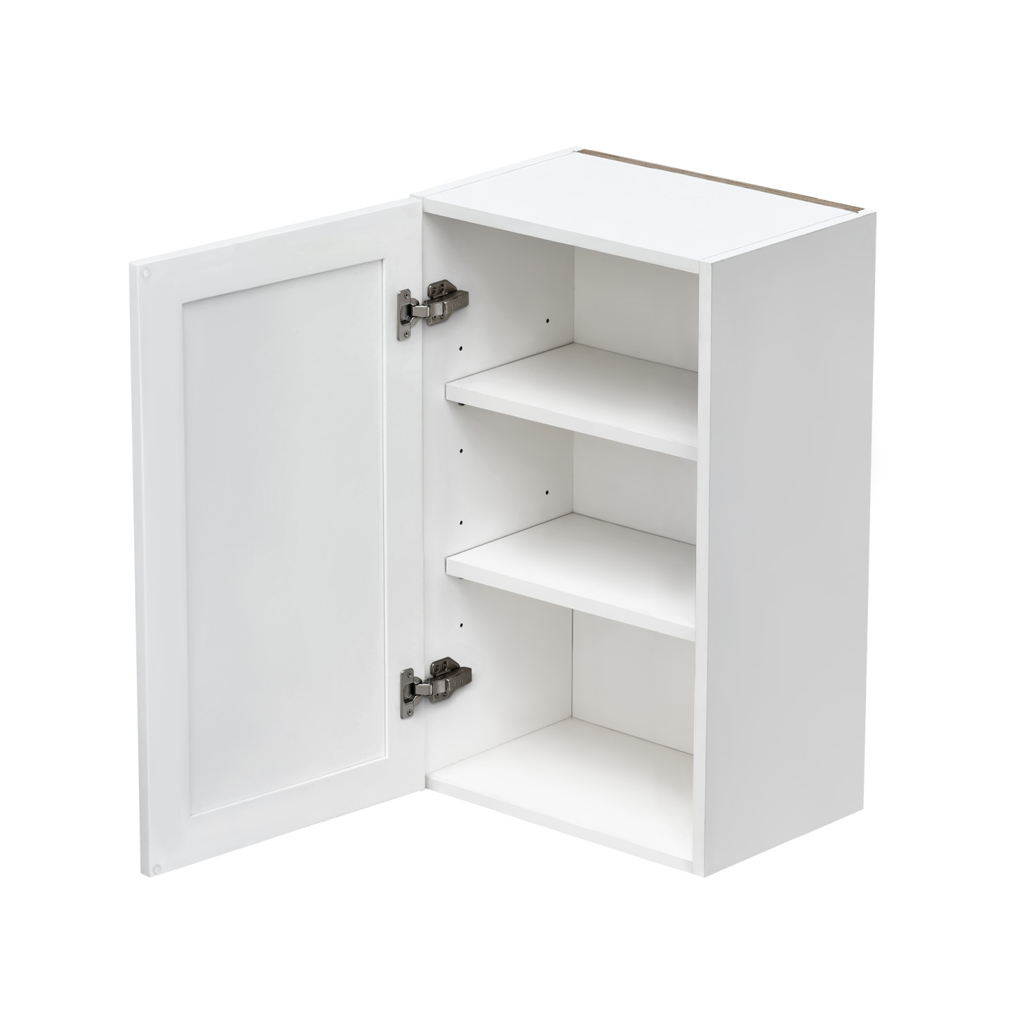 White Shaker - 18"W × 30"H Standard Wall Cabinet 1-Door 2-Adjustable Shelves