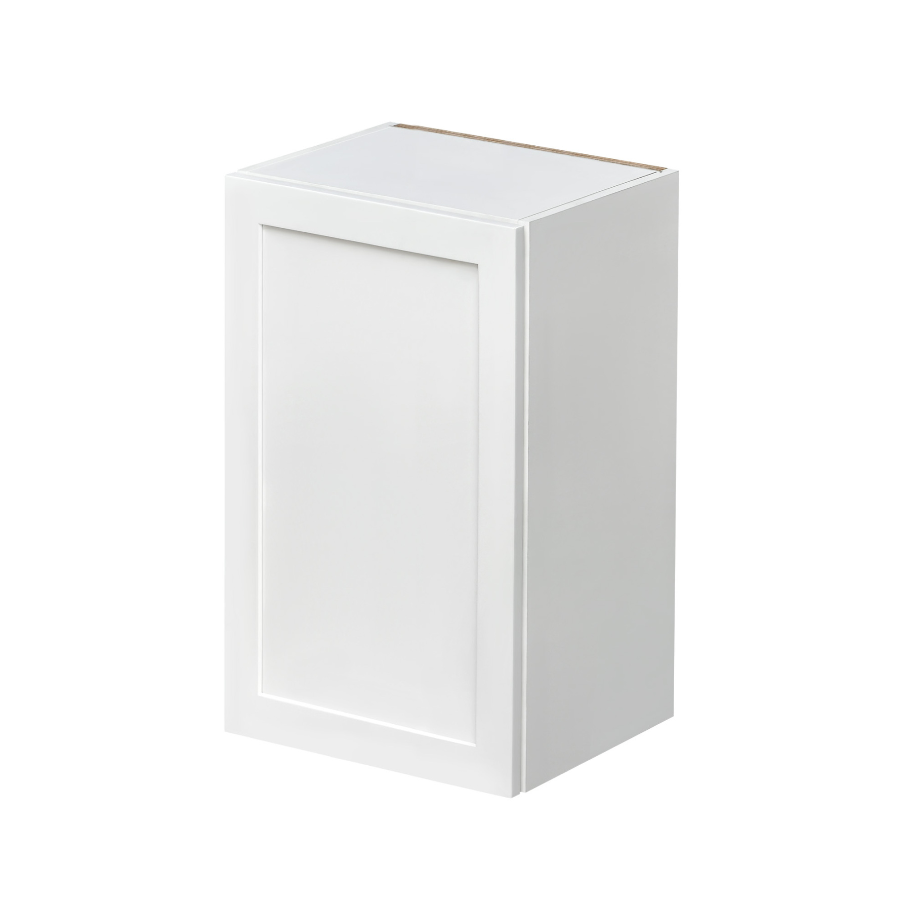 White Shaker - 18"W × 30"H Standard Wall Cabinet 1-Door 2-Adjustable Shelves
