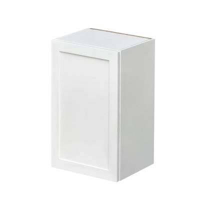 White Shaker - 18"W × 30"H Standard Wall Cabinet 1-Door 2-Adjustable Shelves