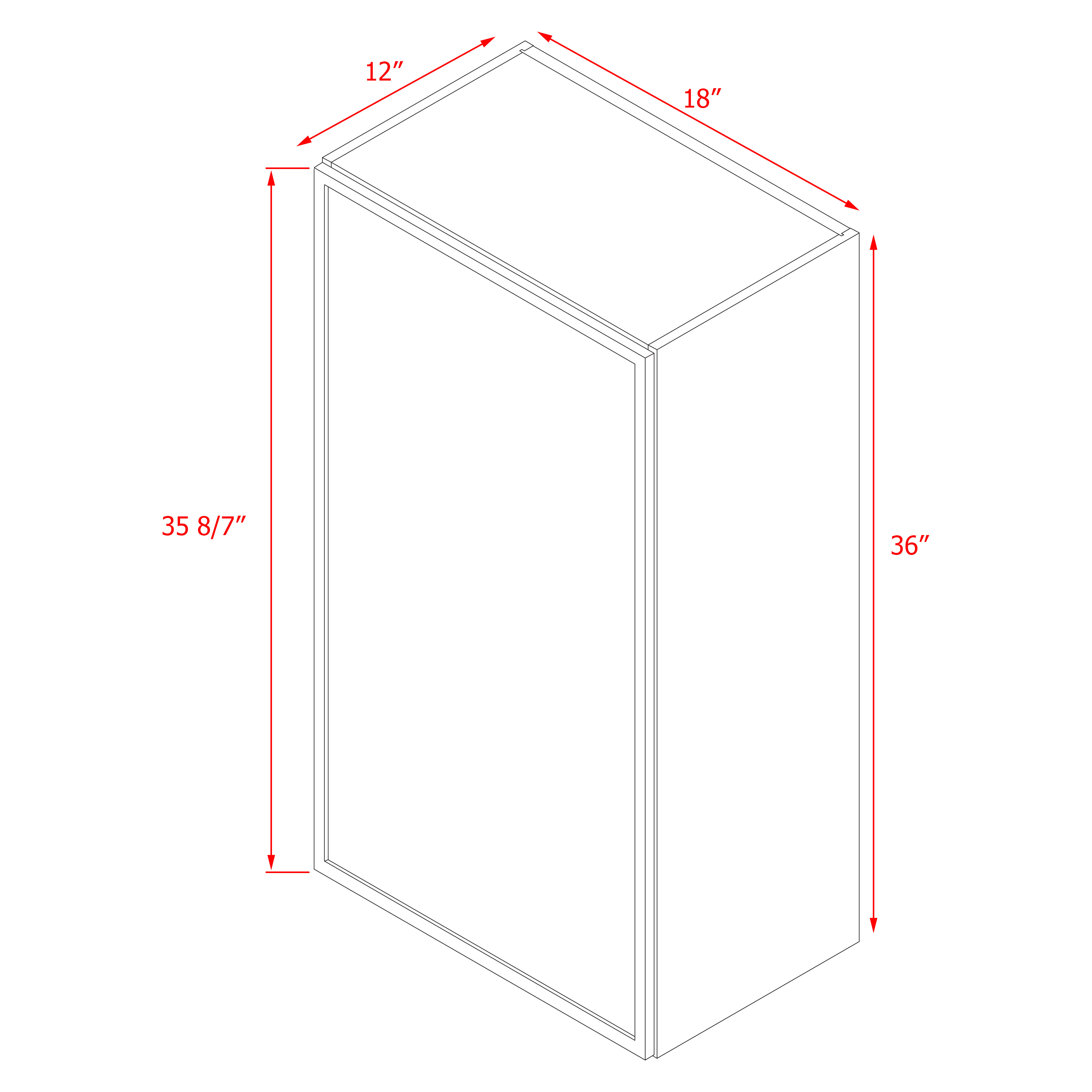Shady Slim Gray Shaker - 18"W × 36"H Wall Cabinet