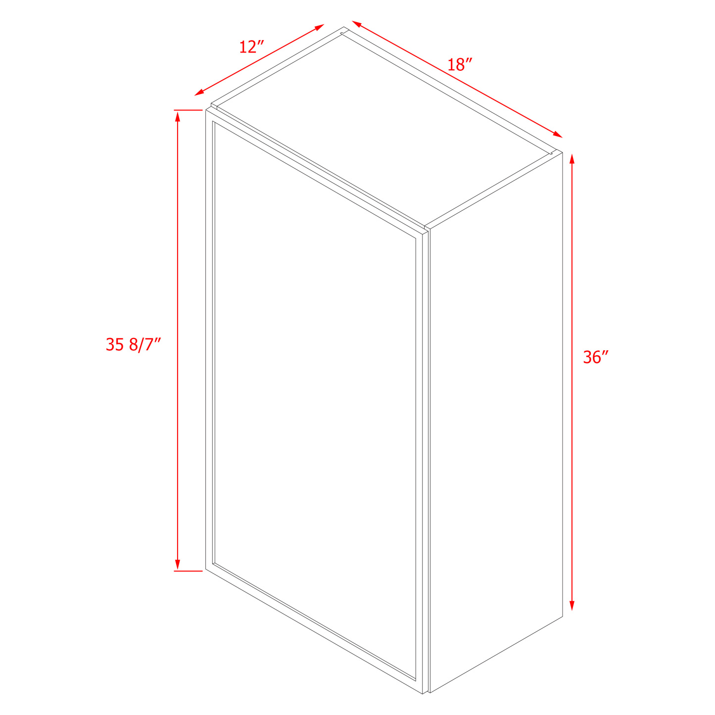 Shady Slim Gray Shaker - 18"W × 36"H Wall Cabinet