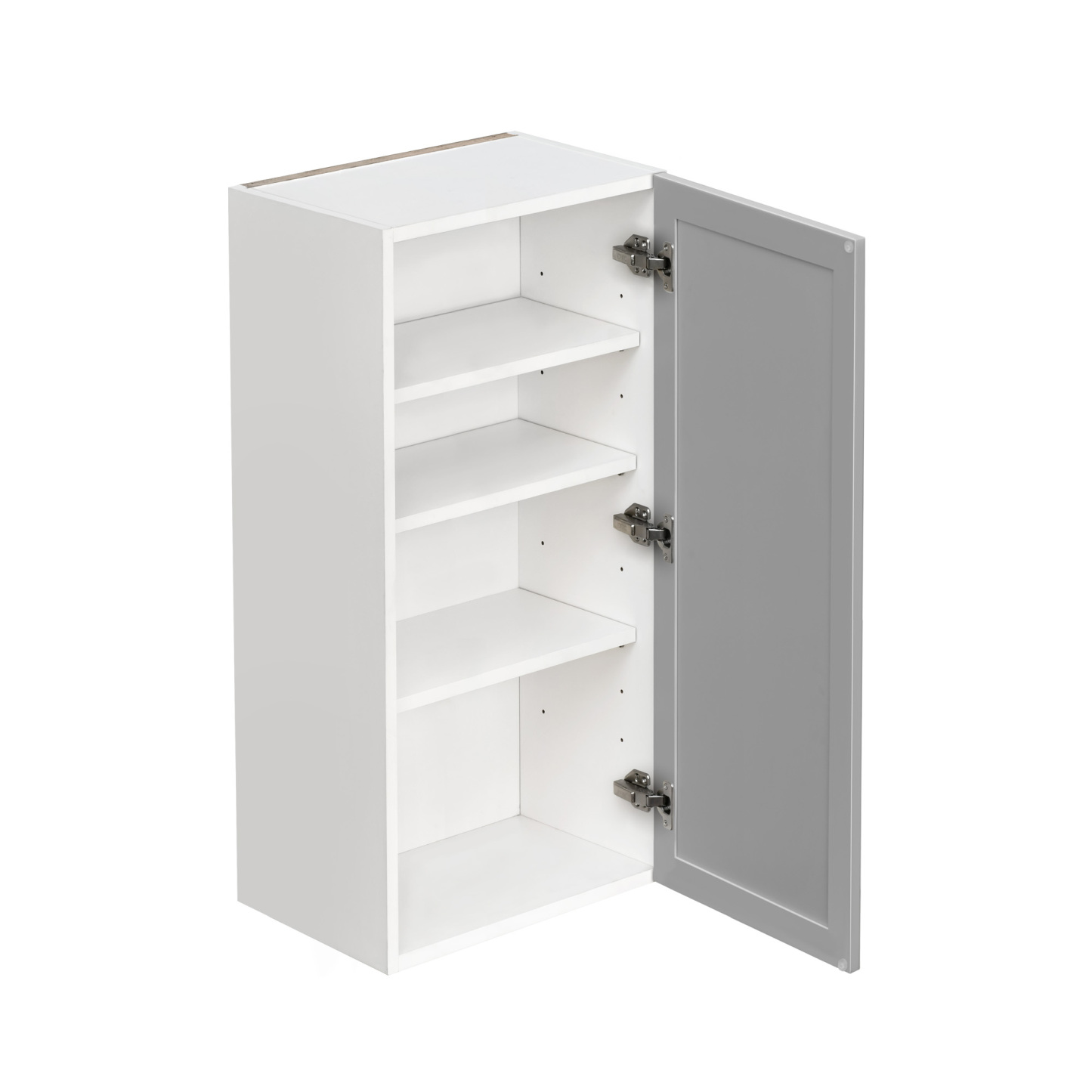 White Box Gray Slim - 18"W × 36"H Standard Wall Cabinet 1-Door 3-Adjustable shelves
