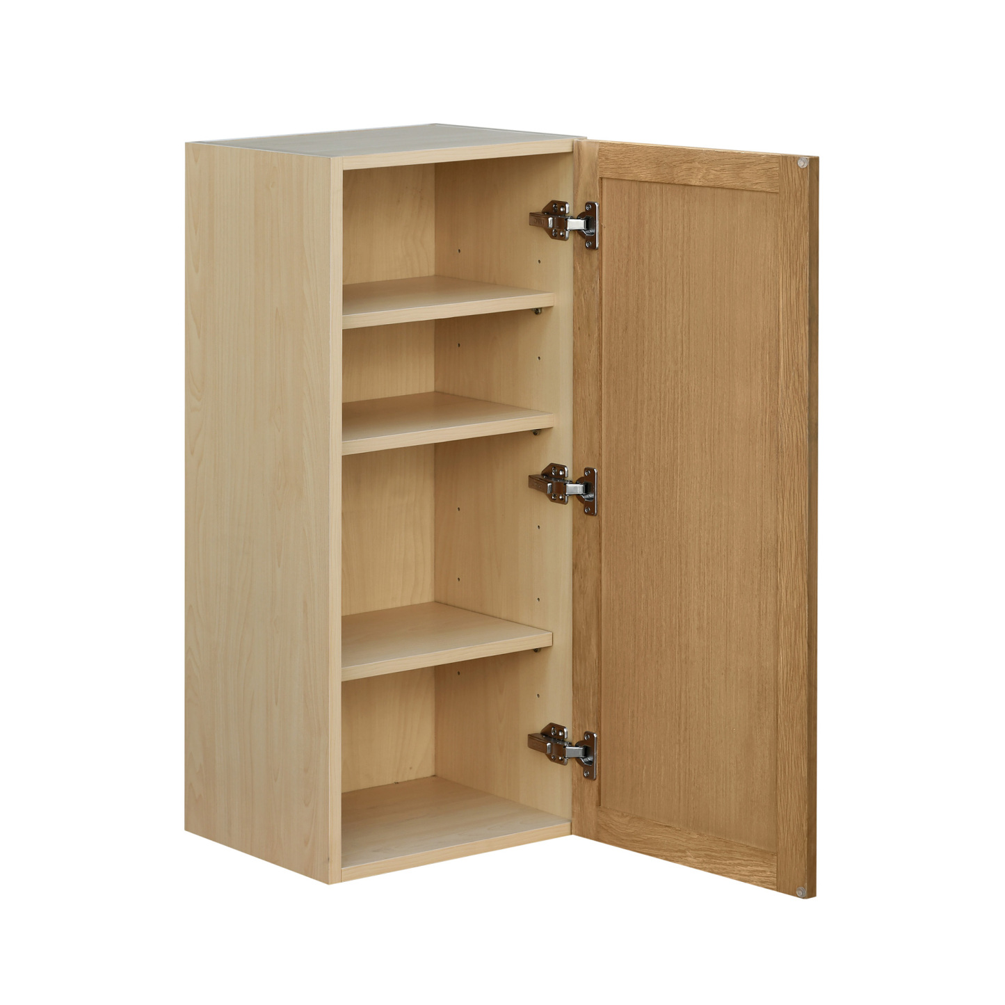 Natural Box Oak Slim - 18"W × 36"H Standard Wall Cabinet 1-Door 3-Adjustable shelves