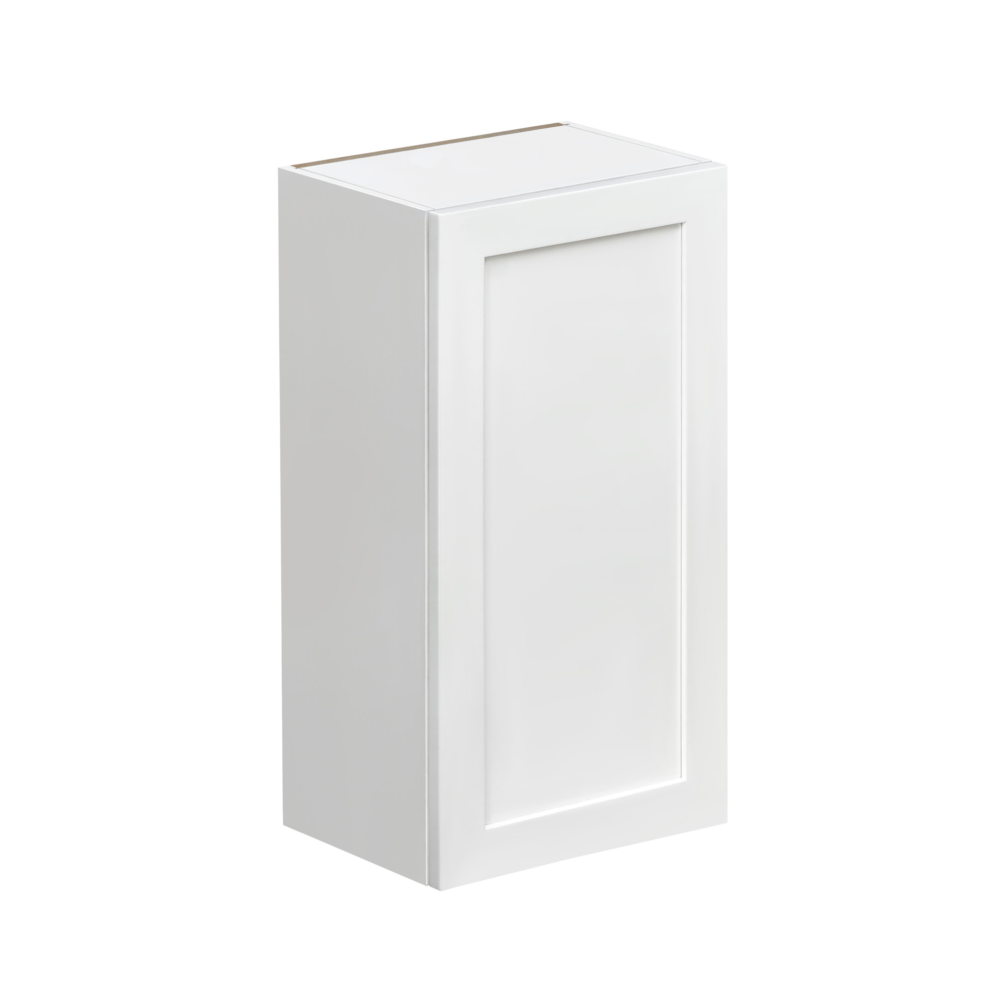 White Shaker - 18"W × 36"H Standard Wall Cabinet 1-Door 3-Adjustable shelves