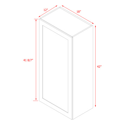 Mallroca Dolphin Gray Shaker - 18"W × 42"H Standard Wall Cabinet