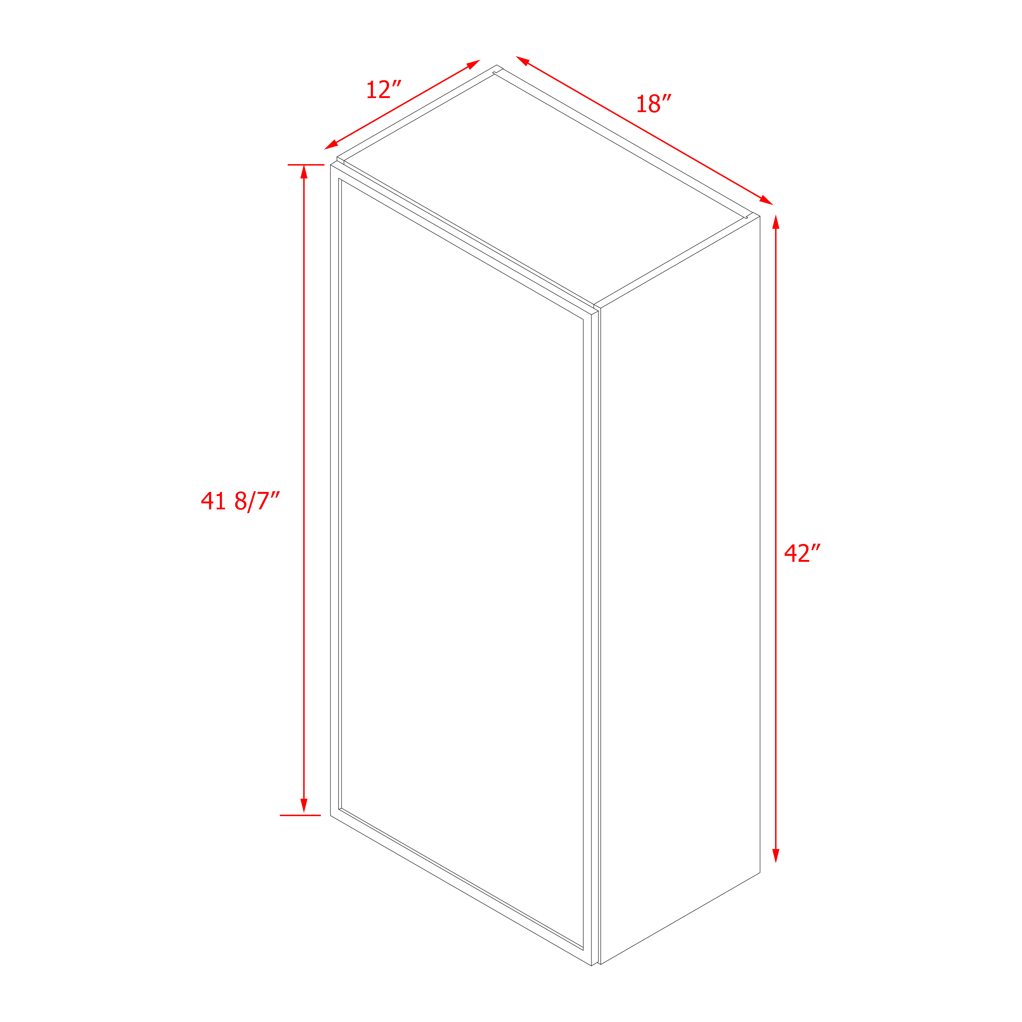 Shady Gray Slim Shaker - 18"W × 42"H Standard Wall Cabinet