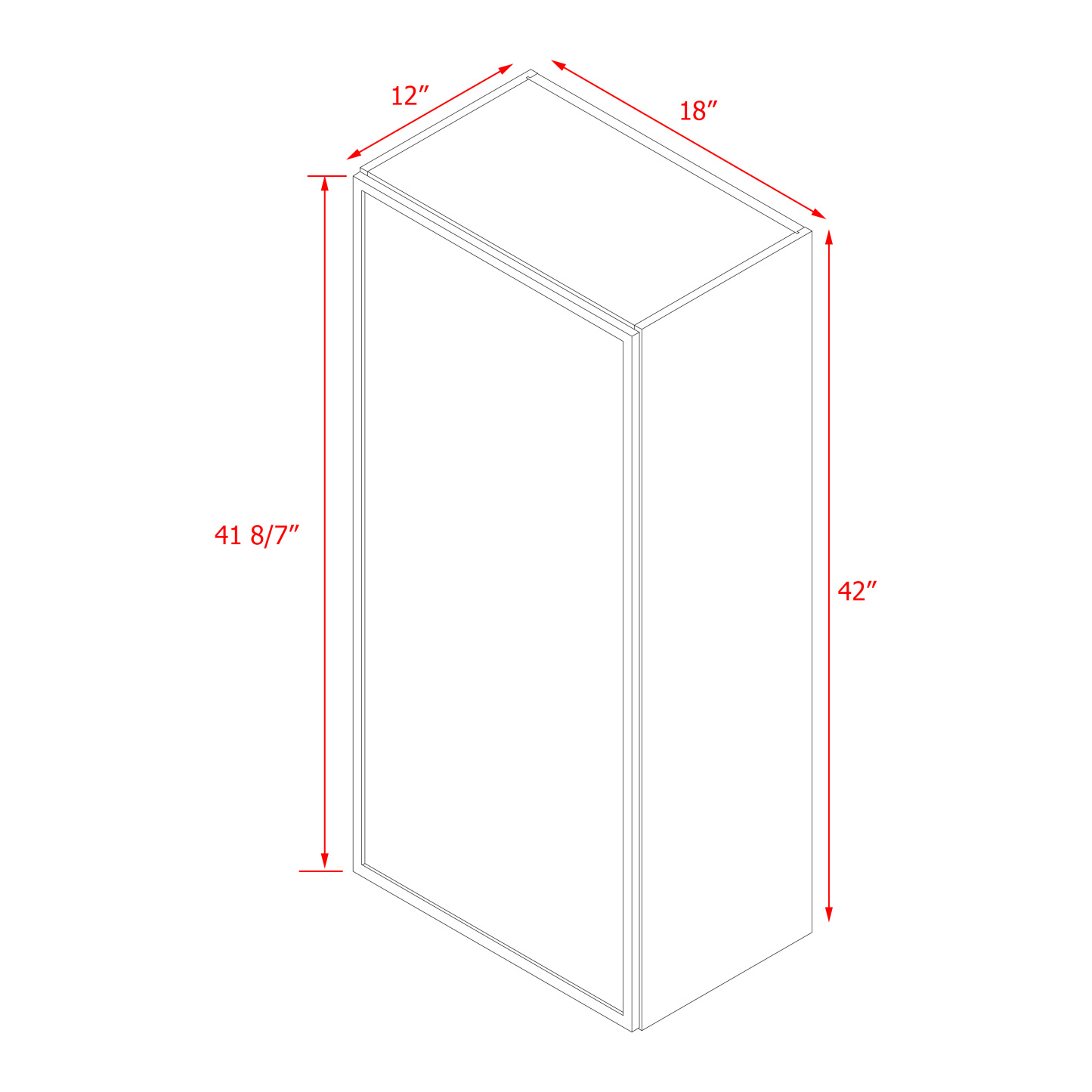 Shady Gray Slim Shaker - 18"W × 42"H Standard Wall Cabinet
