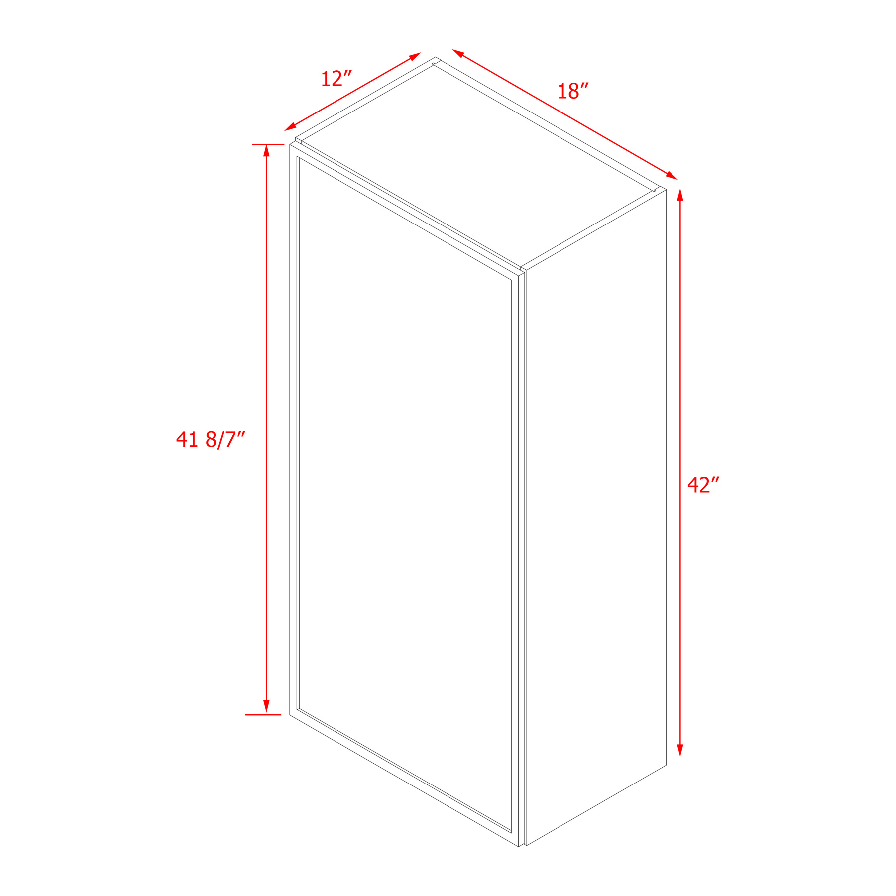 Shady Gray Slim Shaker - 18"W × 42"H Standard Wall Cabinet