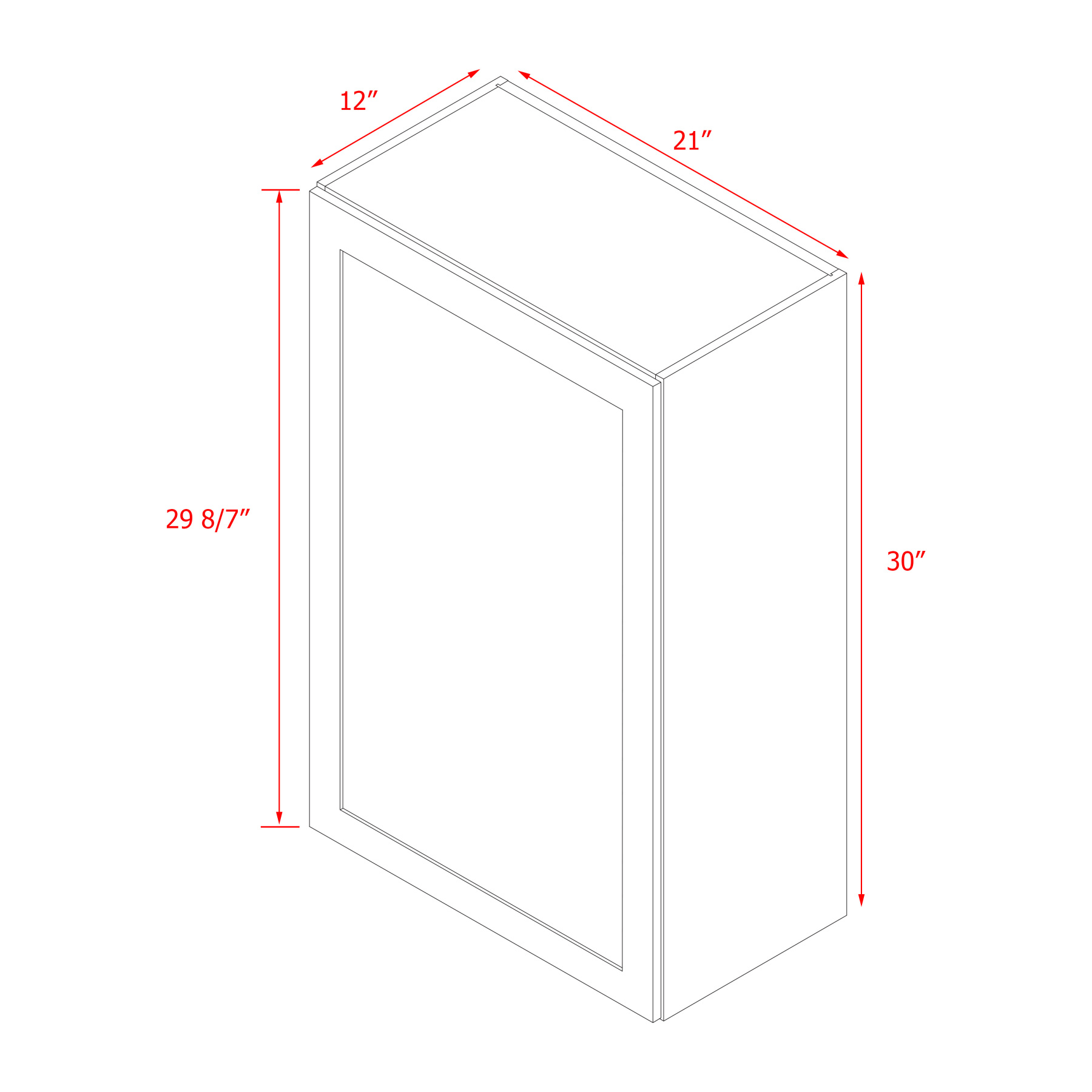 Mallorca White Shaker - 21"W × 30"H Standard Wall Cabinet