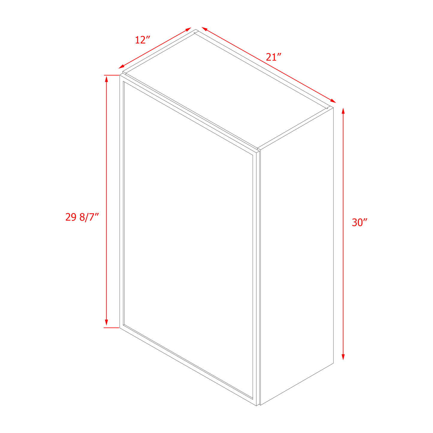 Shady Slim Gray Shaker - 21"W × 30"H Wall Cabinet