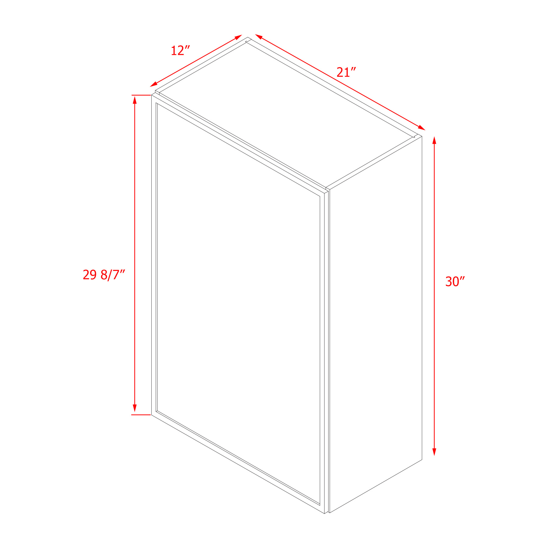 Shady Slim Gray Shaker - 21"W × 30"H Wall Cabinet