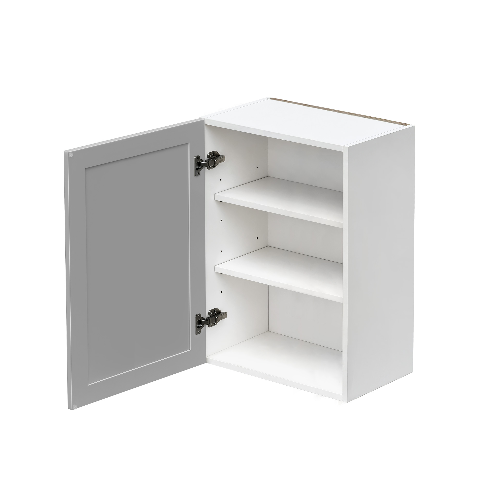 White Box Gray Shaker - 21"W × 30"H Standard Wall Cabinet 1-Door 2-Adjustable Shelves
