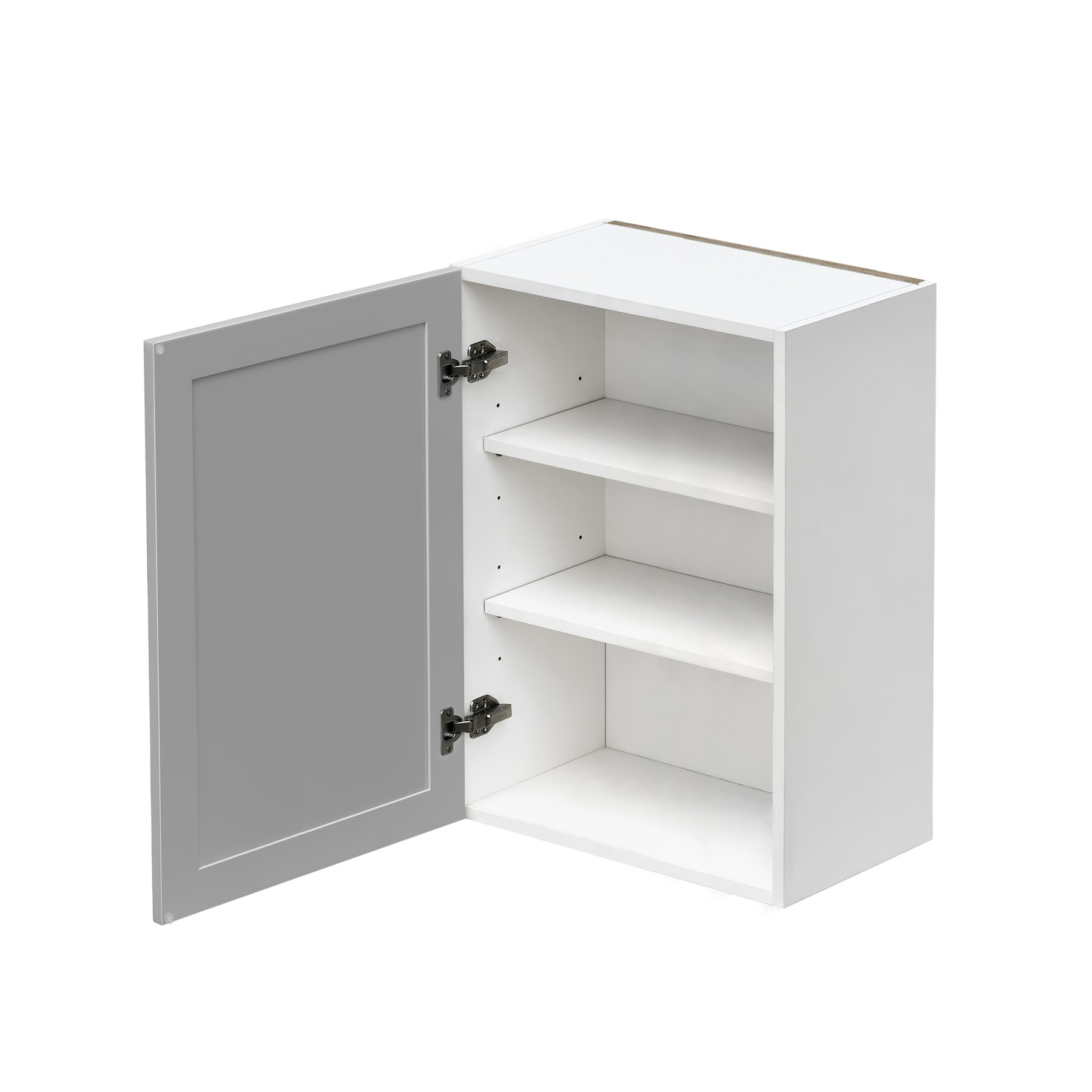 White Box Gray Shaker - 21"W × 30"H Standard Wall Cabinet 1-Door 2-Adjustable Shelves