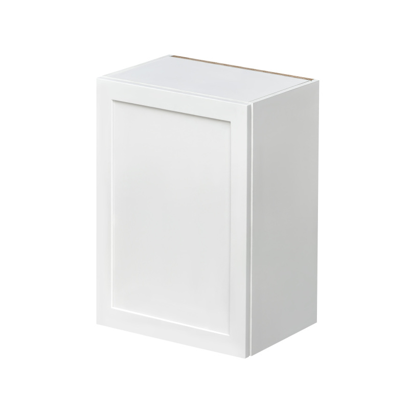 White Shaker - 21"W × 30"H Standard Wall Cabinet 1-Door 2-Adjustable Shelves
