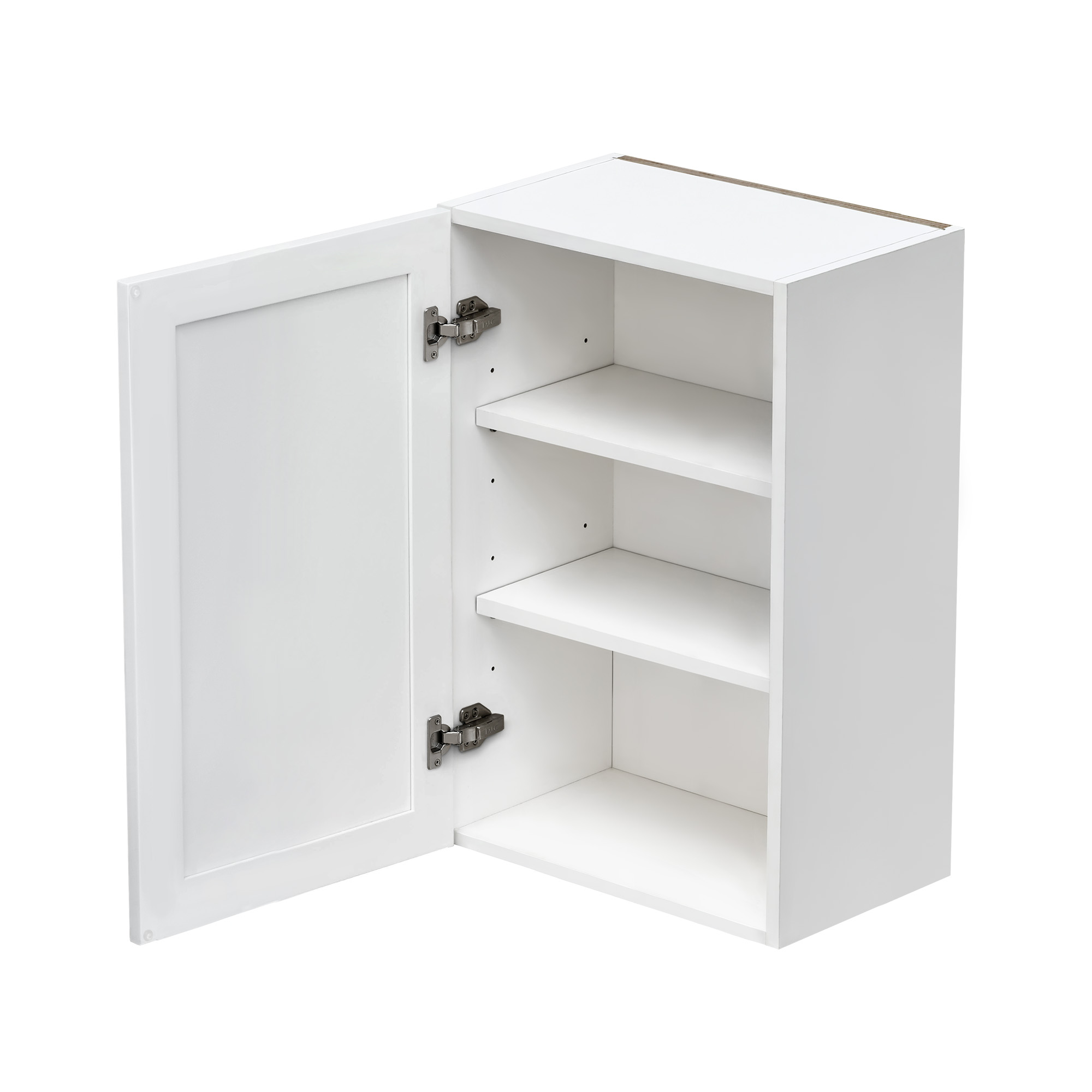 White Shaker - 21"W × 30"H Standard Wall Cabinet 1-Door 2-Adjustable Shelves
