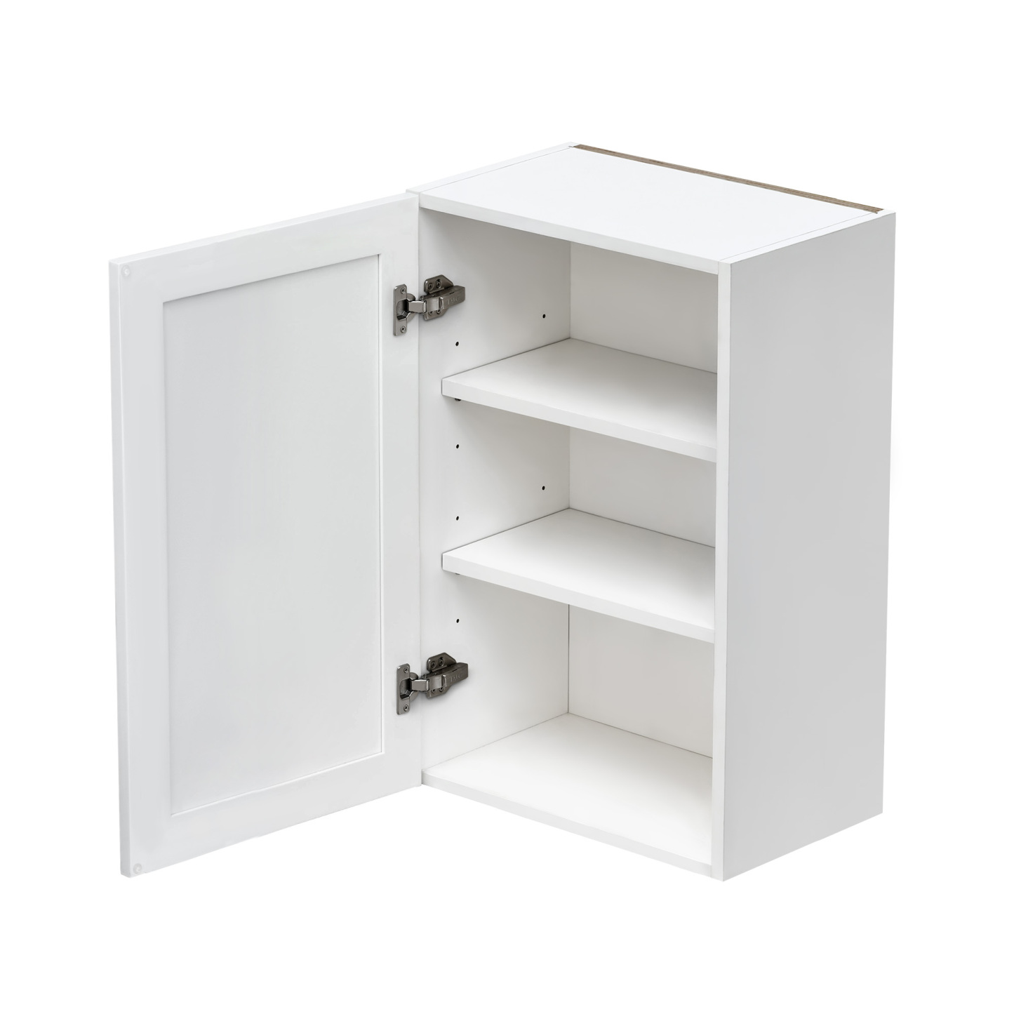 White Shaker - 21"W × 30"H Standard Wall Cabinet 1-Door 2-Adjustable Shelves