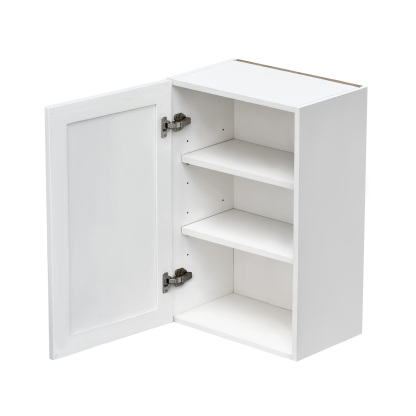 White Shaker - 21"W × 30"H Standard Wall Cabinet 1-Door 2-Adjustable Shelves