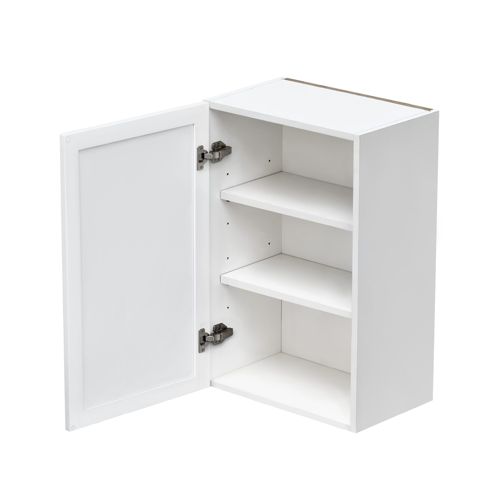 Slim White Shaker - 21"W × 30"H Standard Wall Cabinet 1-Door 2-Adjustable Shelves