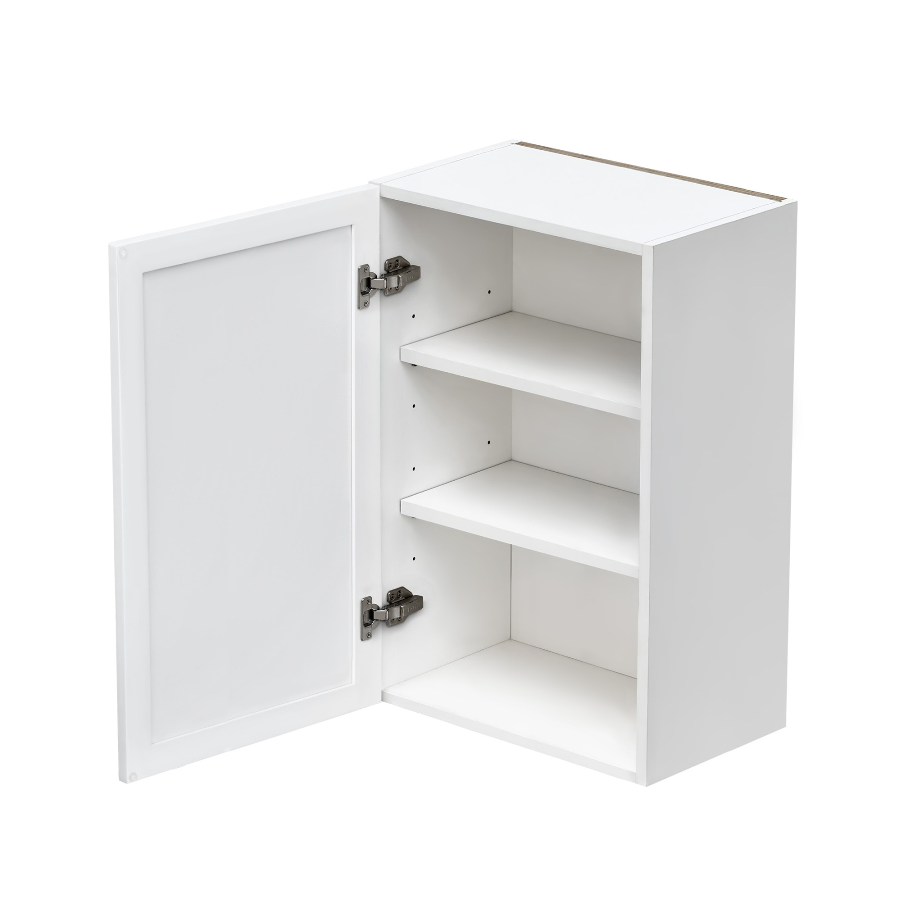 Slim White Shaker - 21"W × 30"H Standard Wall Cabinet 1-Door 2-Adjustable Shelves