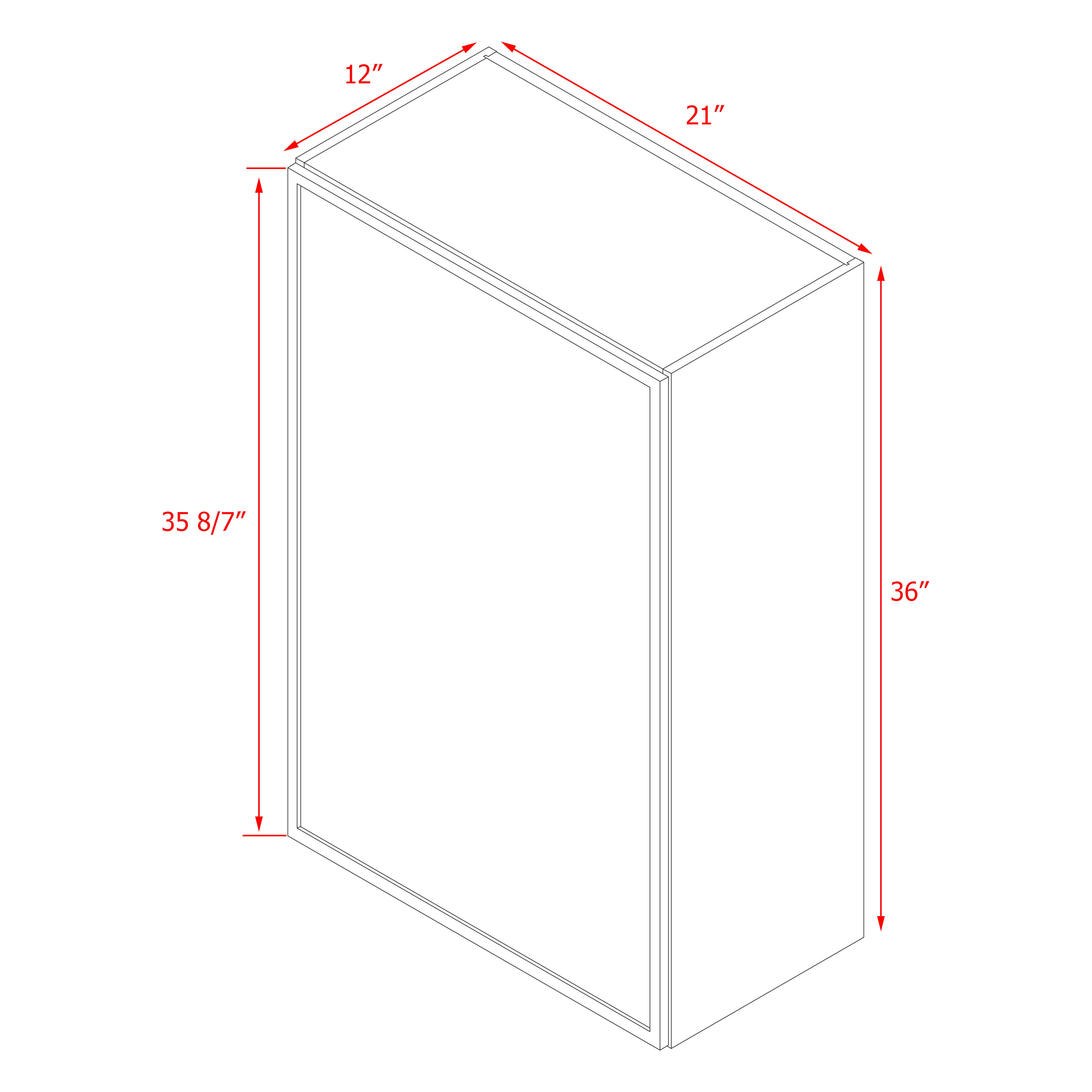 Shady Slim Gray Shaker - 21"W × 36"H Wall Cabinet