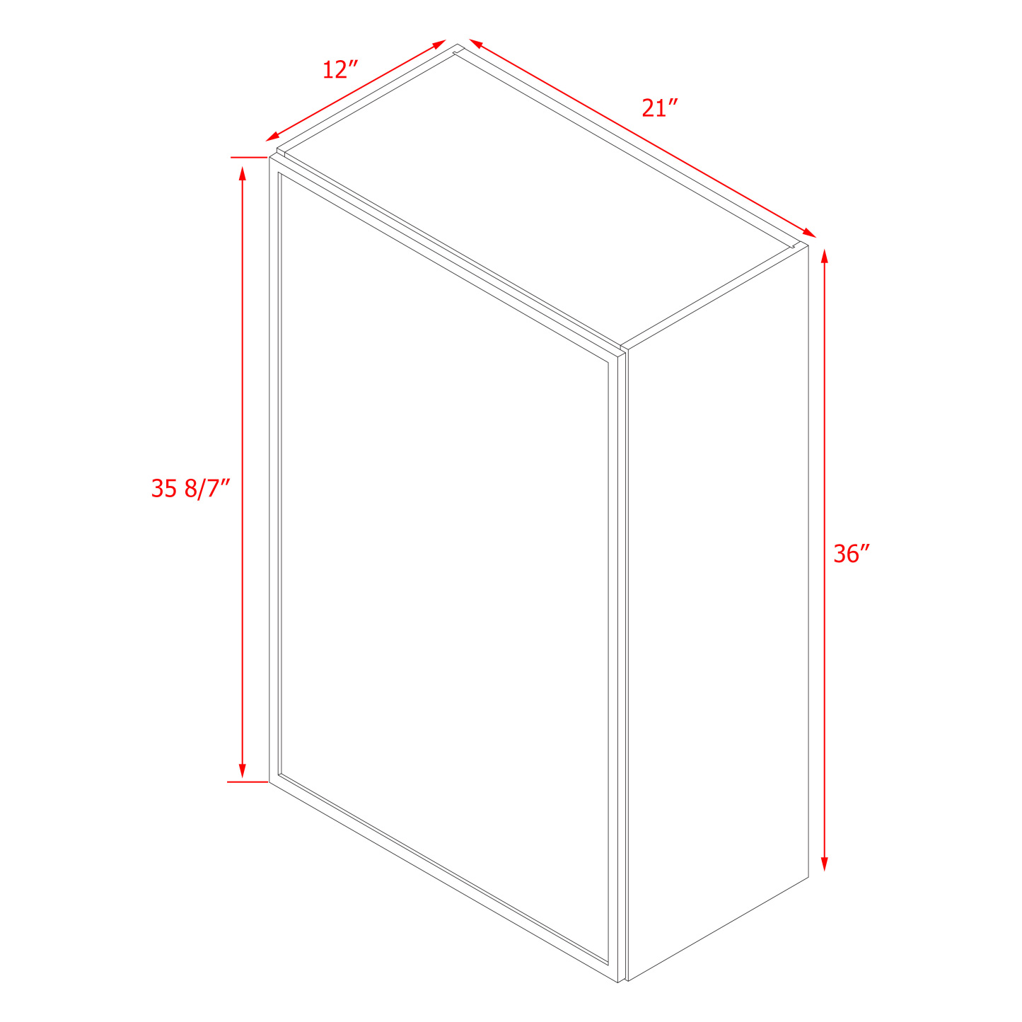 Shady Slim Gray Shaker - 21"W × 36"H Wall Cabinet