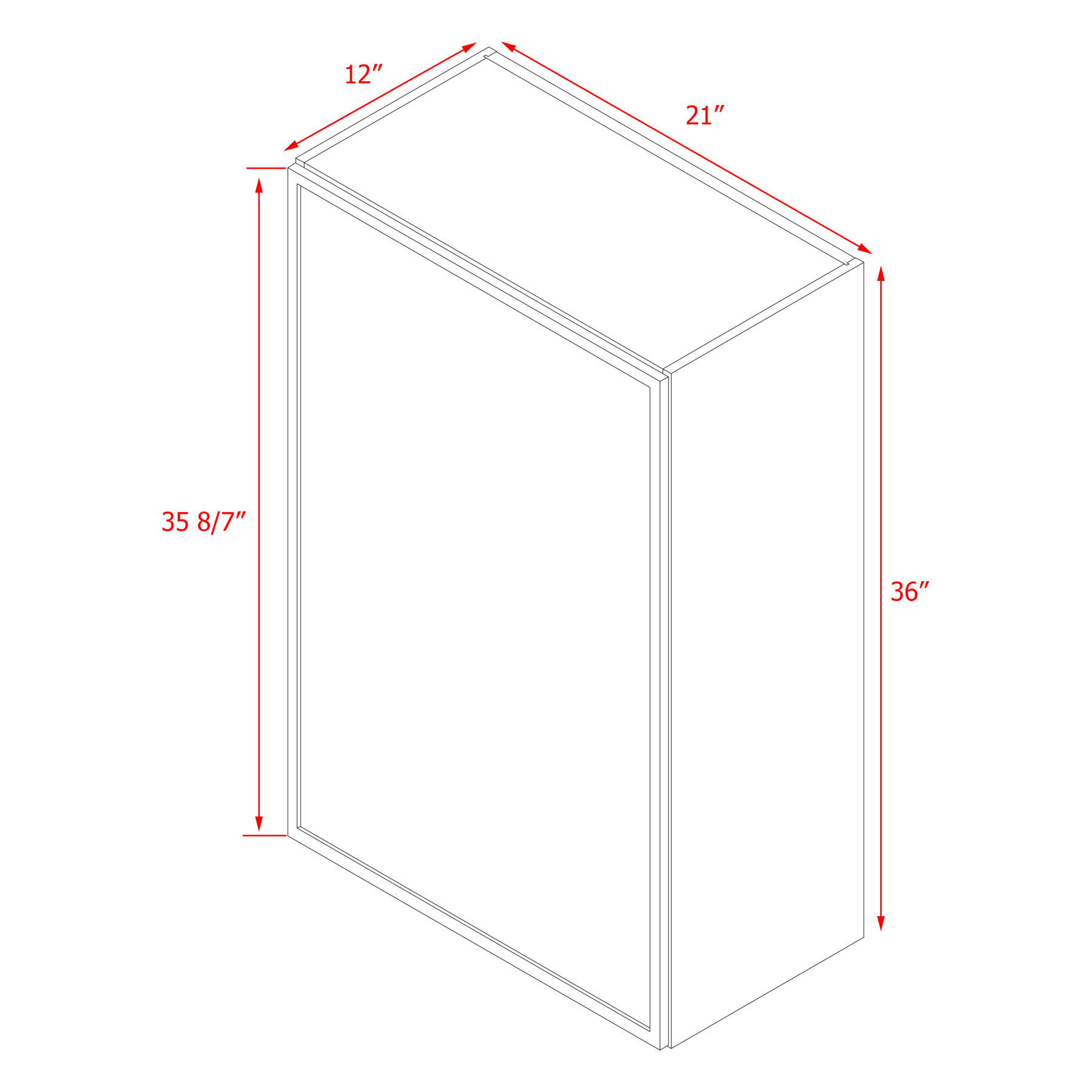 Shady Slim Gray Shaker - 21"W × 36"H Wall Cabinet