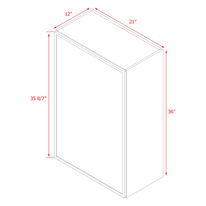 Shady Slim Gray Shaker - 21"W × 36"H Wall Cabinet
