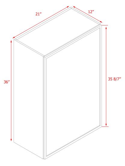 Natural Box Oak Slim - 21"W × 36"H Standard Wall Cabinet 1-Door 3-Adjustable shelves