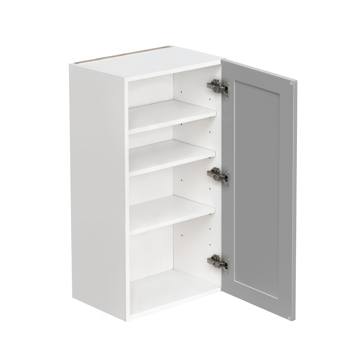 White Box Gray Shaker - 21"W × 36"H Standard Wall Cabinet 1-Door 3-Adjustable shelves