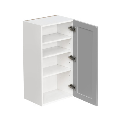 White Box Gray Shaker - 21"W × 36"H Standard Wall Cabinet 1-Door 3-Adjustable shelves