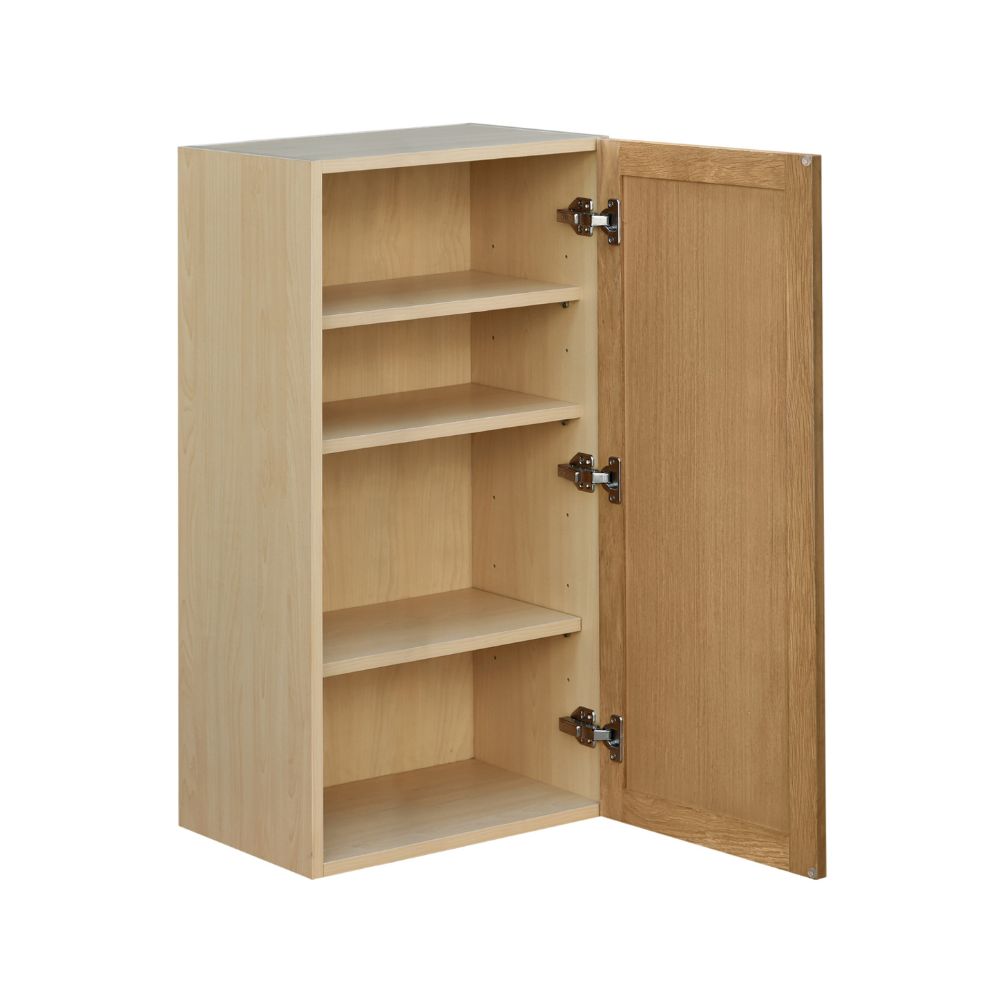 Natural Box Oak Slim - 21"W × 36"H Standard Wall Cabinet 1-Door 3-Adjustable shelves