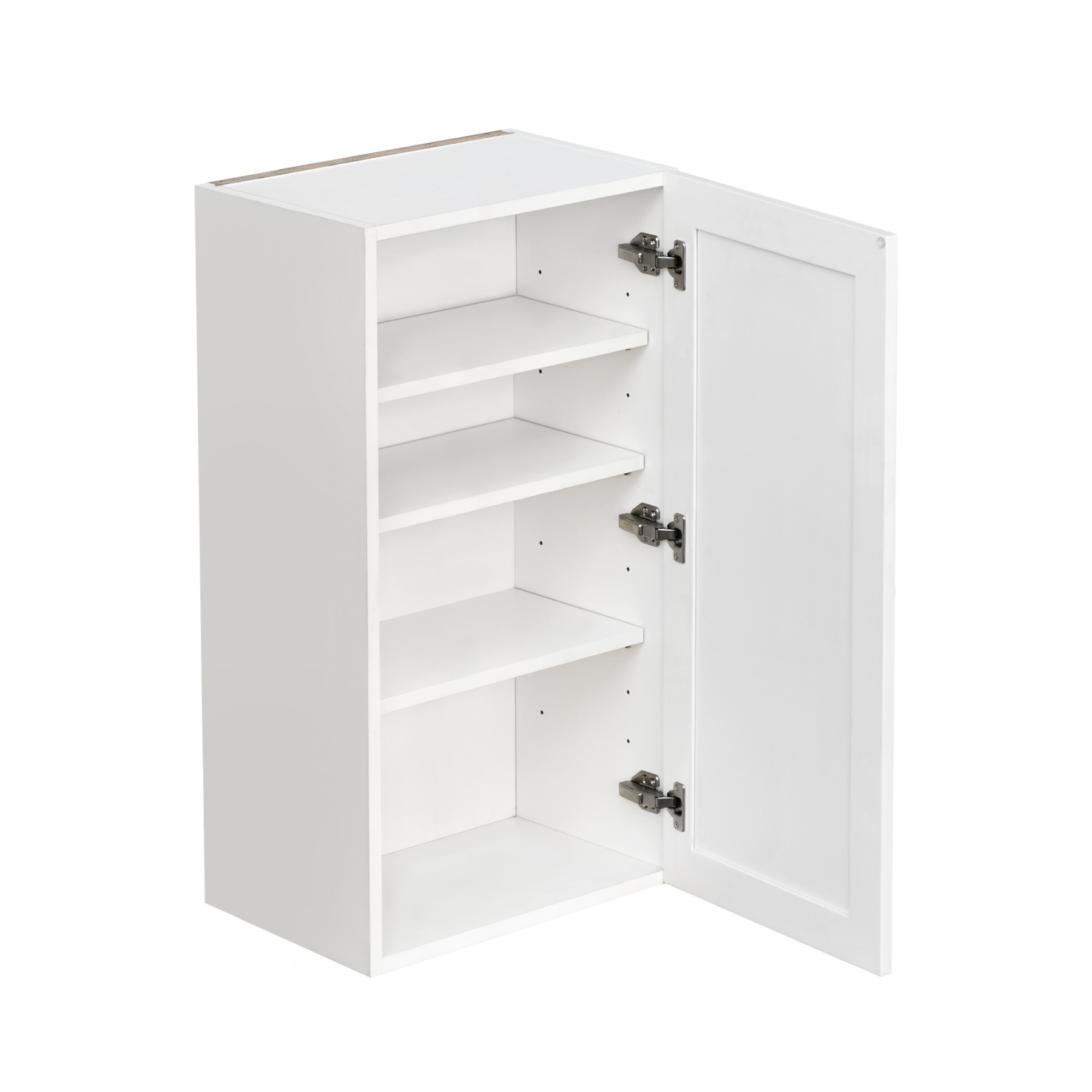 White Shaker - 21"W × 36"H Standard Wall Cabinet 1-Door 3-Adjustable shelves