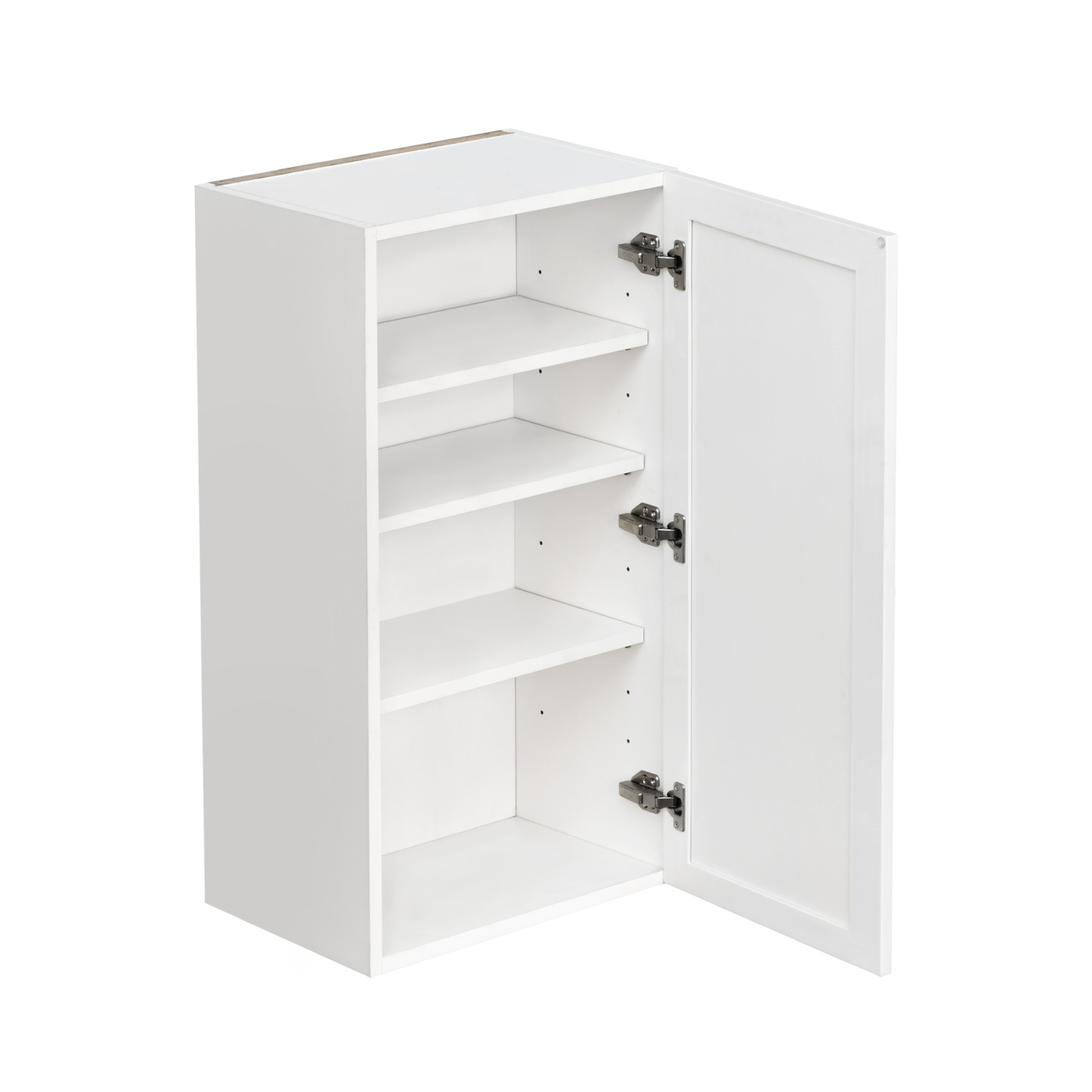 Slim White Shaker - 21"W × 36"H Standard Wall Cabinet 1-Door 3-Adjustable shelves