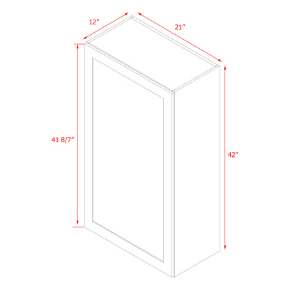 Mallroca Dolphin Gray Shaker - 21"W × 42"H Standard Wall Cabinet