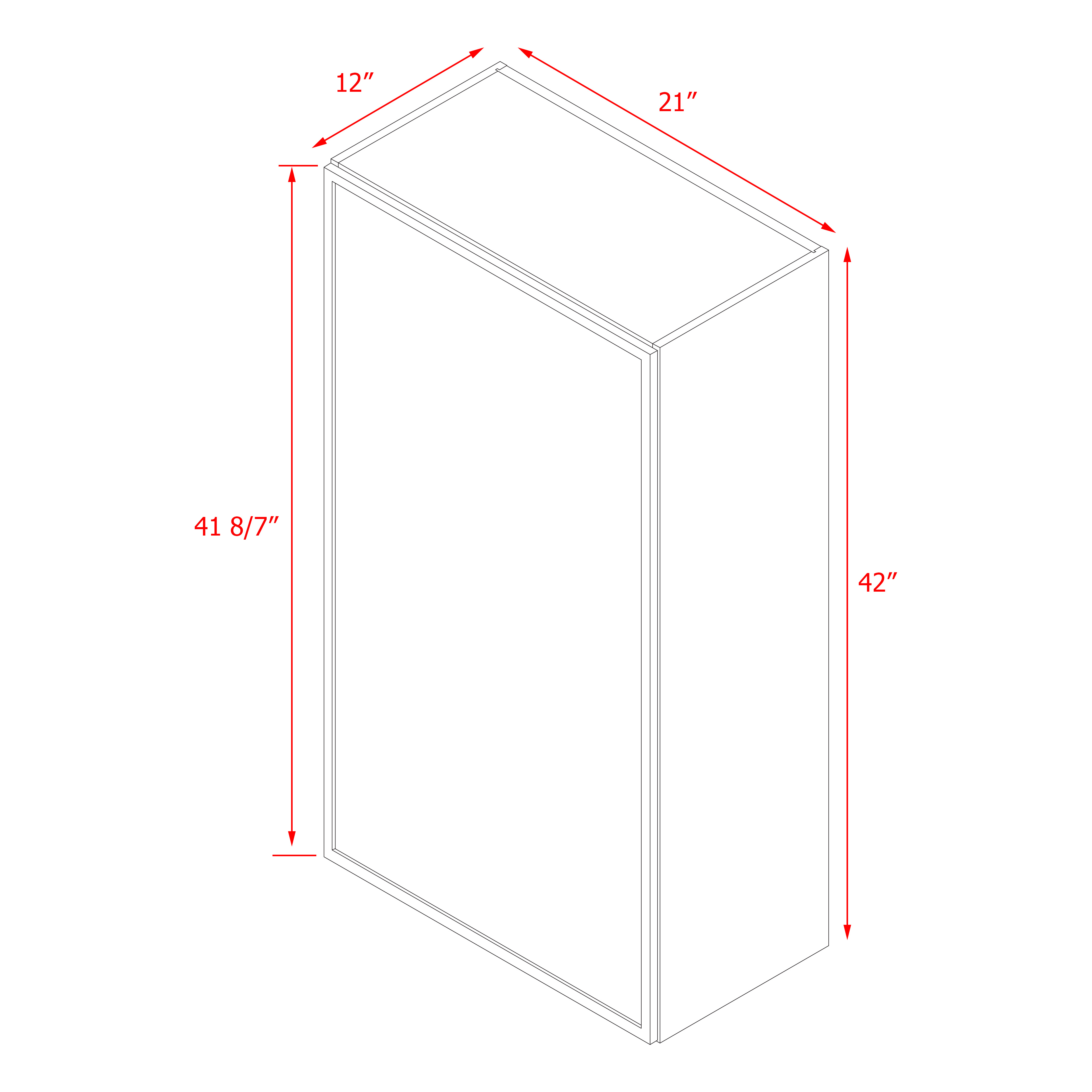 Shady Slim Oak Shaker - 21"W × 42"H Standard Wall Cabinet