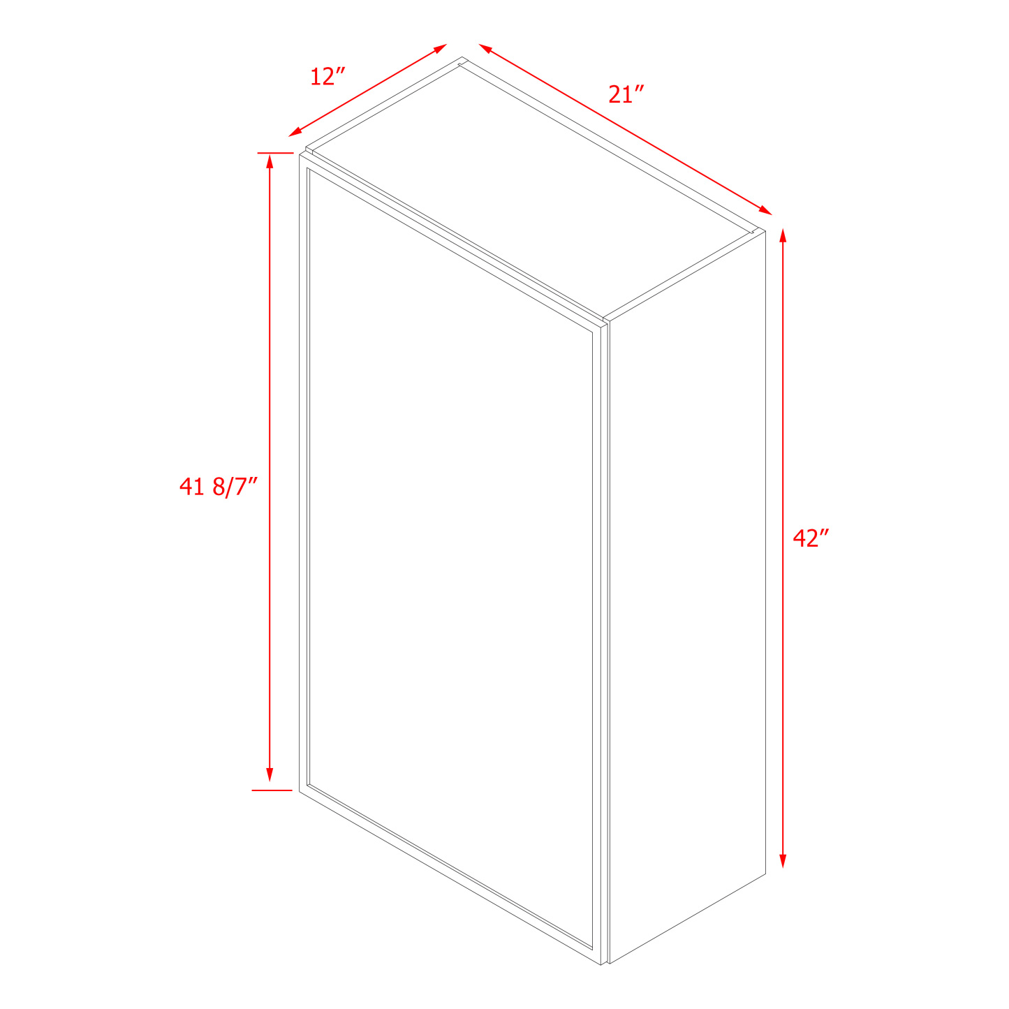 Shady Slim Oak Shaker - 21"W × 42"H Standard Wall Cabinet