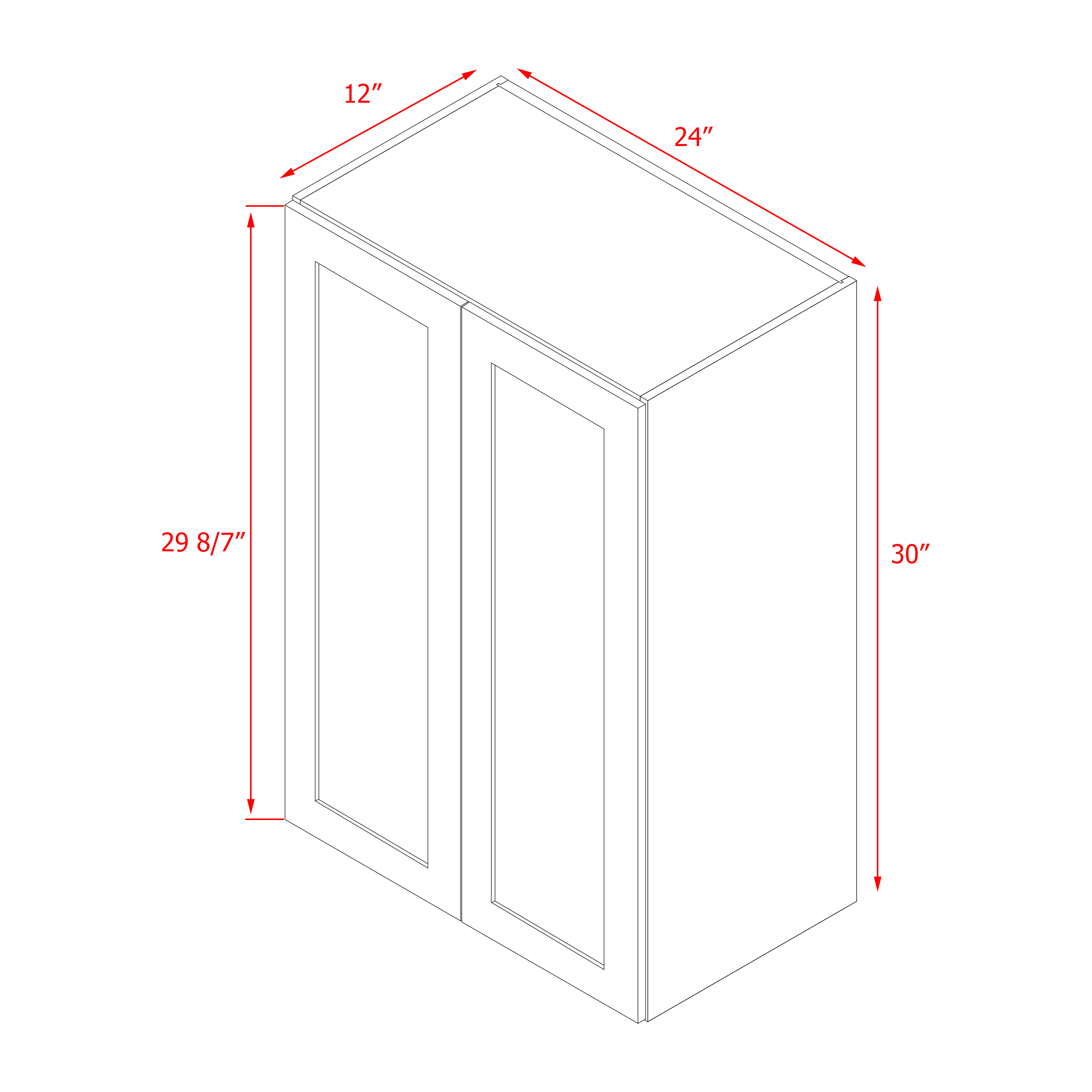 Mallorca White Shaker - 24"W × 30"H Standard Wall Cabinet