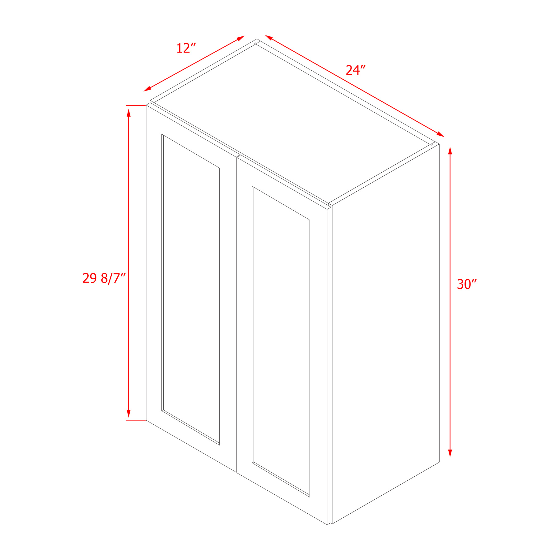 Mallorca White Shaker - 24"W × 30"H Standard Wall Cabinet