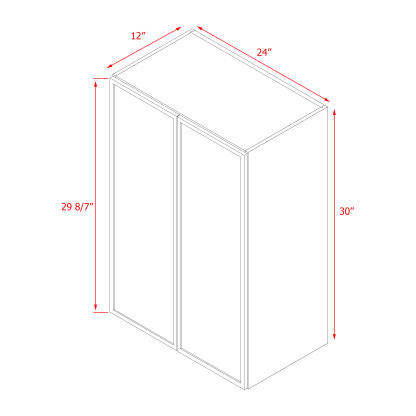 Shady Slim White Shaker - 24"W × 30"H Wall Cabinet