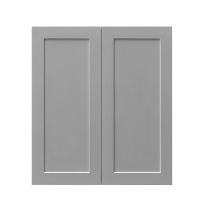 White Box Gray Shaker - 24"W × 30"H Standard Wall Cabinet 2-Doors 2-Adjustable Shelves