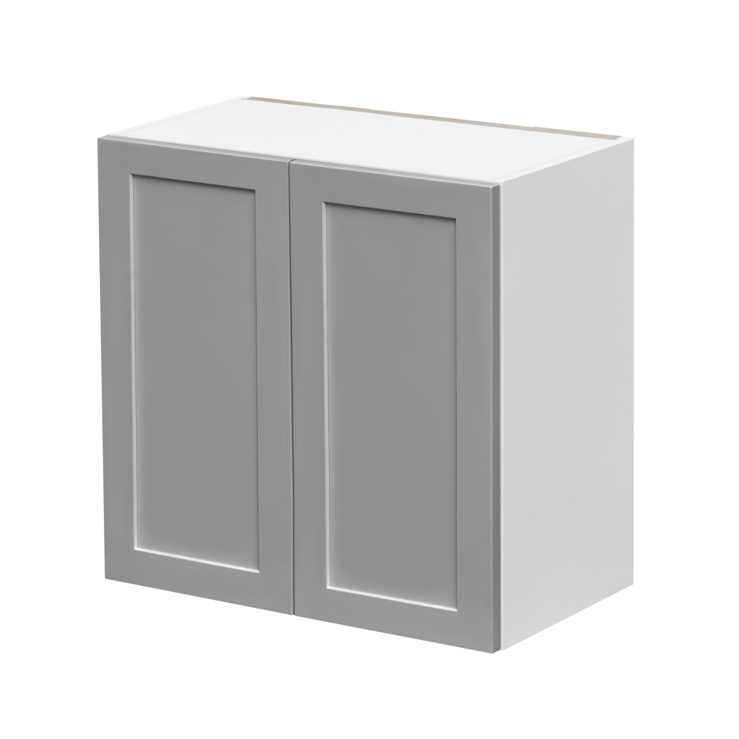 White Box Gray Shaker - 24"W × 30"H Standard Wall Cabinet 2-Doors 2-Adjustable Shelves