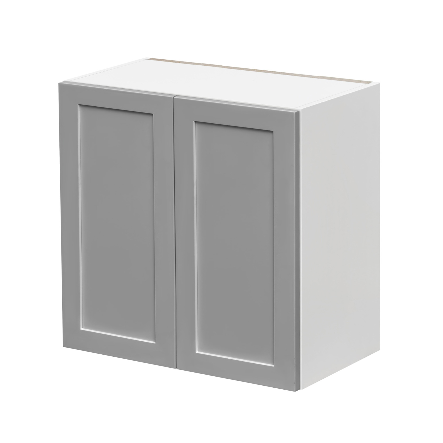 White Box Gray Shaker - 24"W × 30"H Standard Wall Cabinet 2-Doors 2-Adjustable Shelves