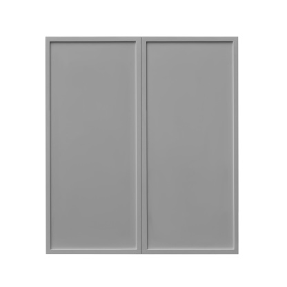 White Box Gray Slim - 24"W × 30"H Standard Wall Cabinet 2-Doors 2-Adjustable Shelves